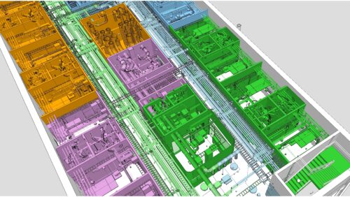 BIM models of Jorvi Hospital have been divided into over 200 takt areas using Simplebim.