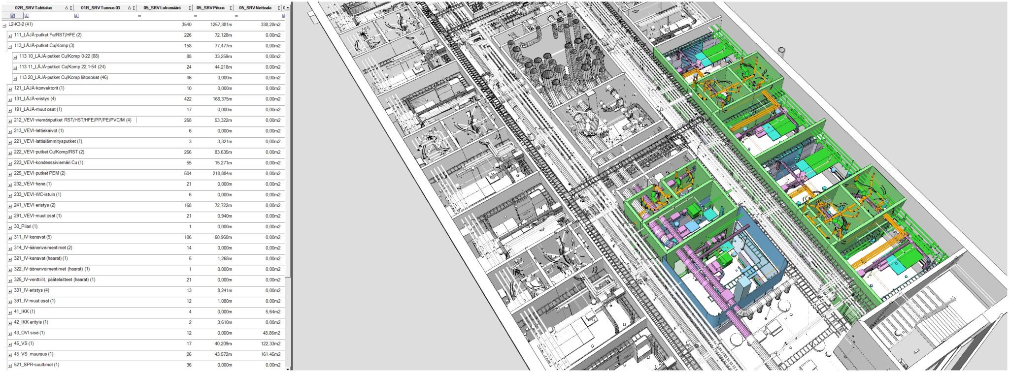Quantities by Location from the IFC Model | Simplebim